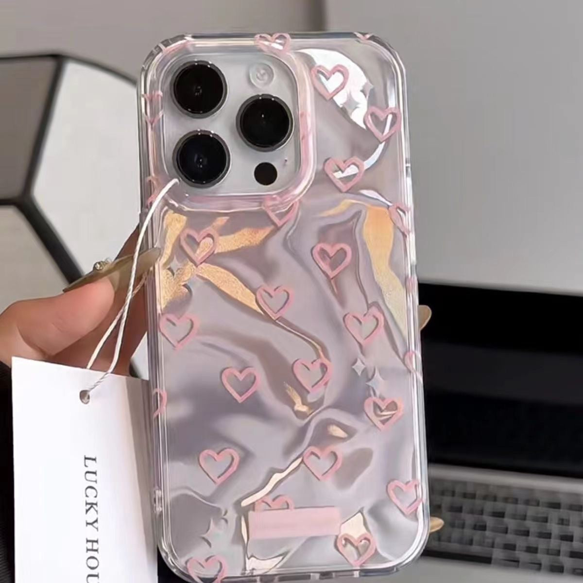 Eau Ripple amour téléphone cas grand trou