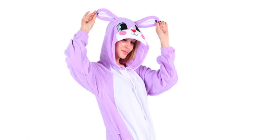 Hommes et femmes Velvet Tamed Animal Cartoon Noël Fête d'Halloween Pyjama à une pièce