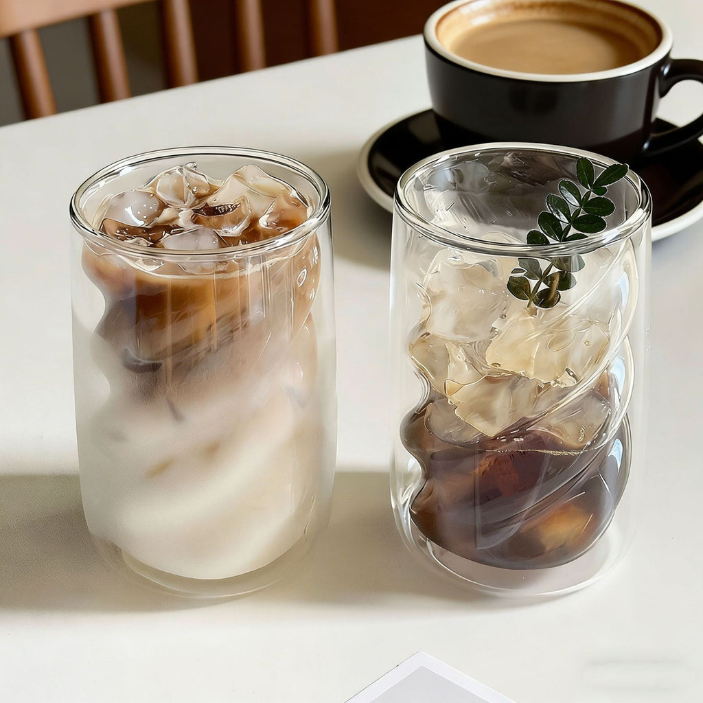 Coupe en verre à double paroi à haute résistance aux températures