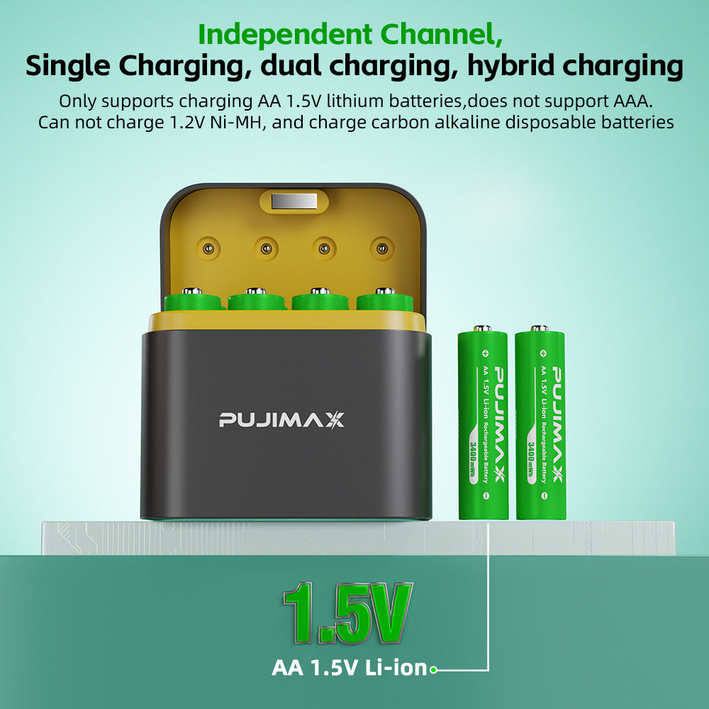 Charge de la batterie au lithium de 8 comprimés AA Smart Type-c Port 8