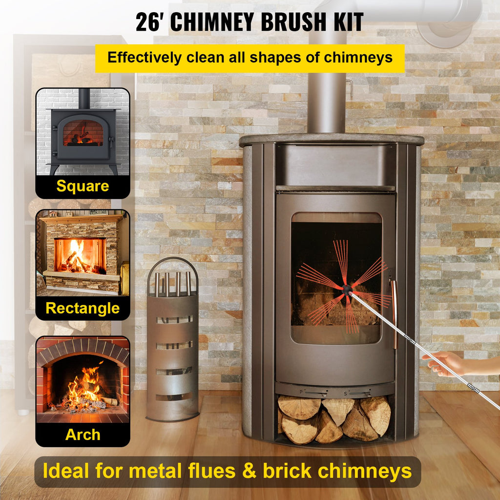 VEVOR Chimney Sweep Kit 26FT Longueur
