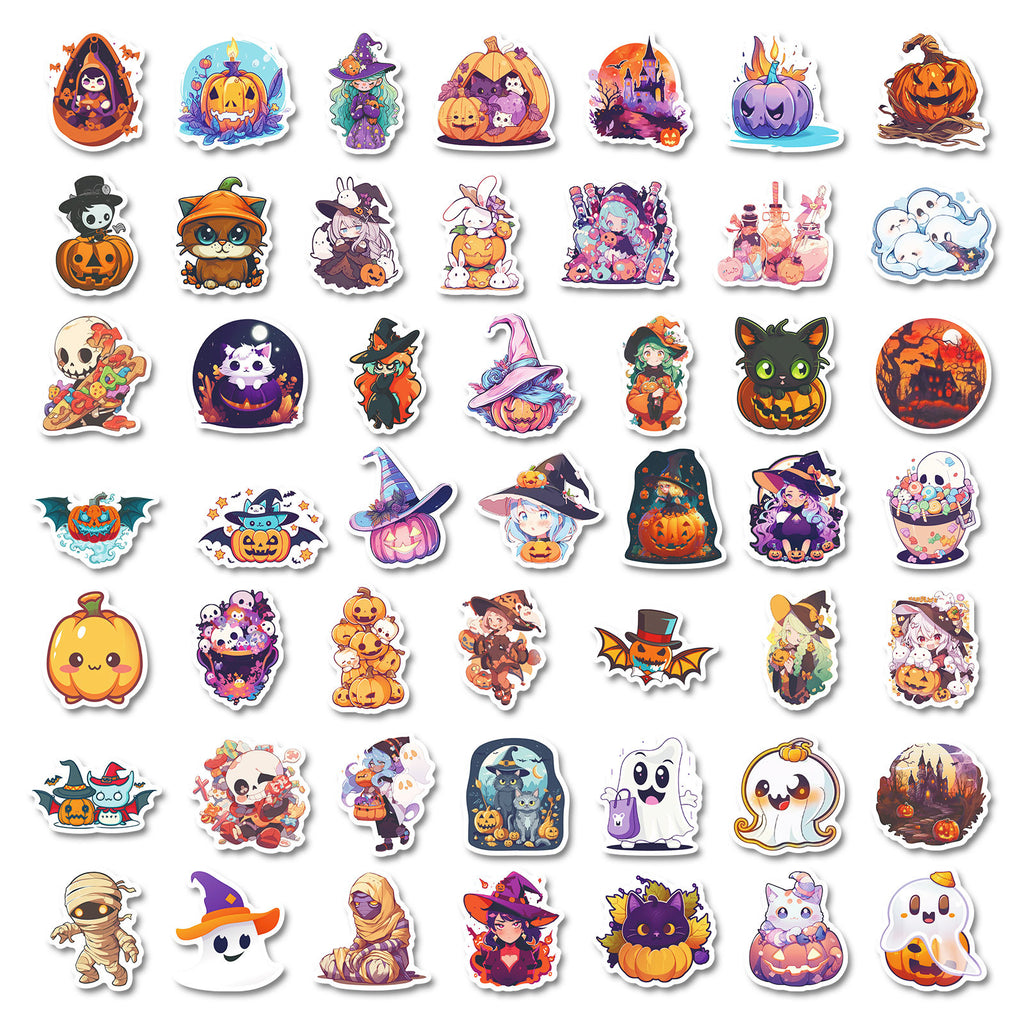 300 Stickers Ghost Graffiti Stickers Soupir de citrouille de dessin animé Halloween Décoration Sticke