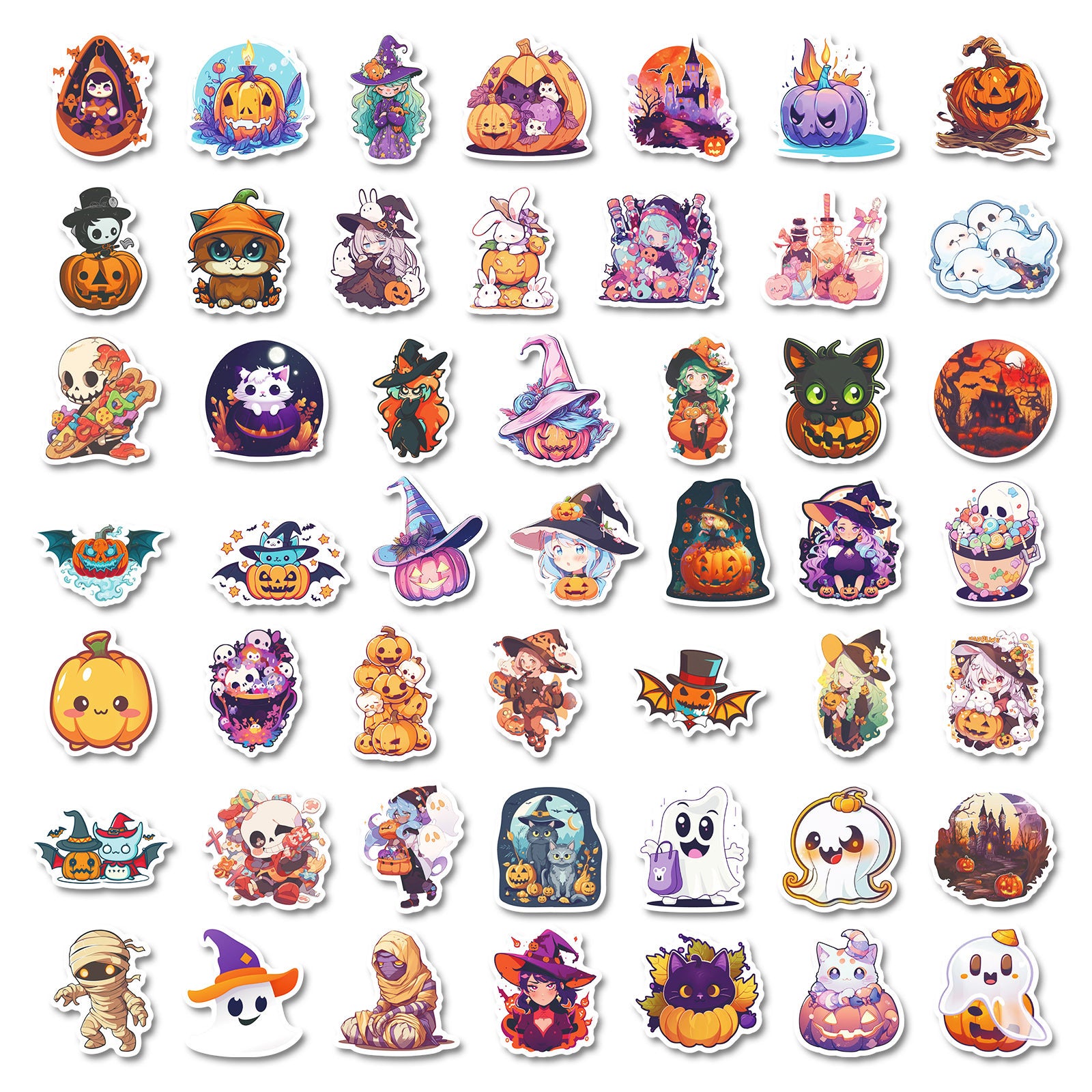 300 Stickers Ghost Graffiti Stickers Soupir de citrouille de dessin animé Halloween Décoration Sticke