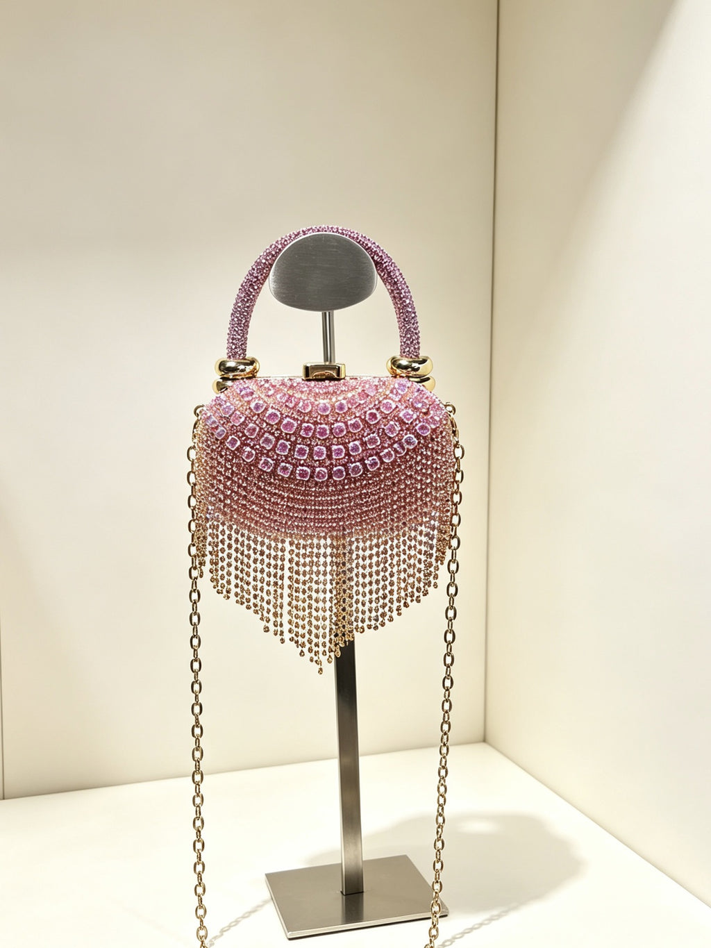 Sac à main pour épaule et sac à dos embrayé du soir Entièrement des femmes incrustées de diamants