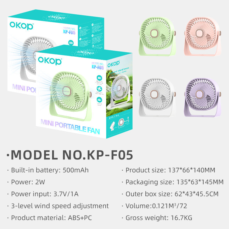 KP-F05 Mini ventilateur portable de meilleure vente Ultra-Quiet adapté pour les bureaux de dortoir Portab