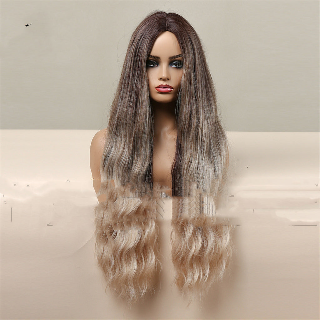 Brun moyen Gradient Blonde cheveux bouclés longs femmes