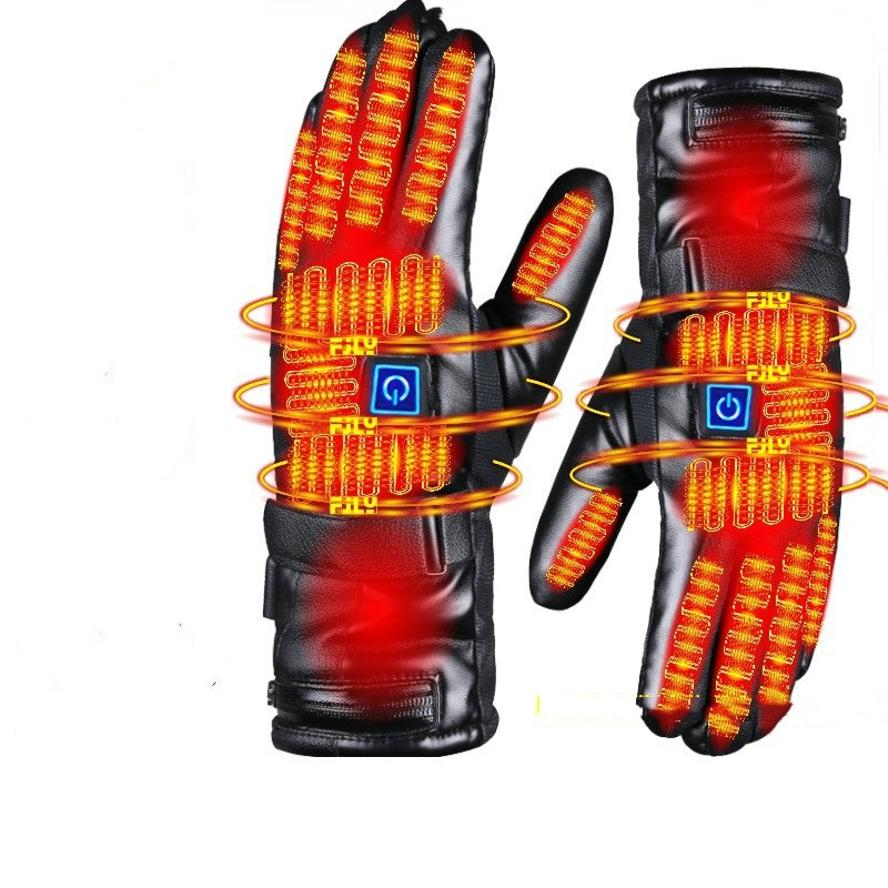 Gants de chauffage d'extérieur de moto à feu vif