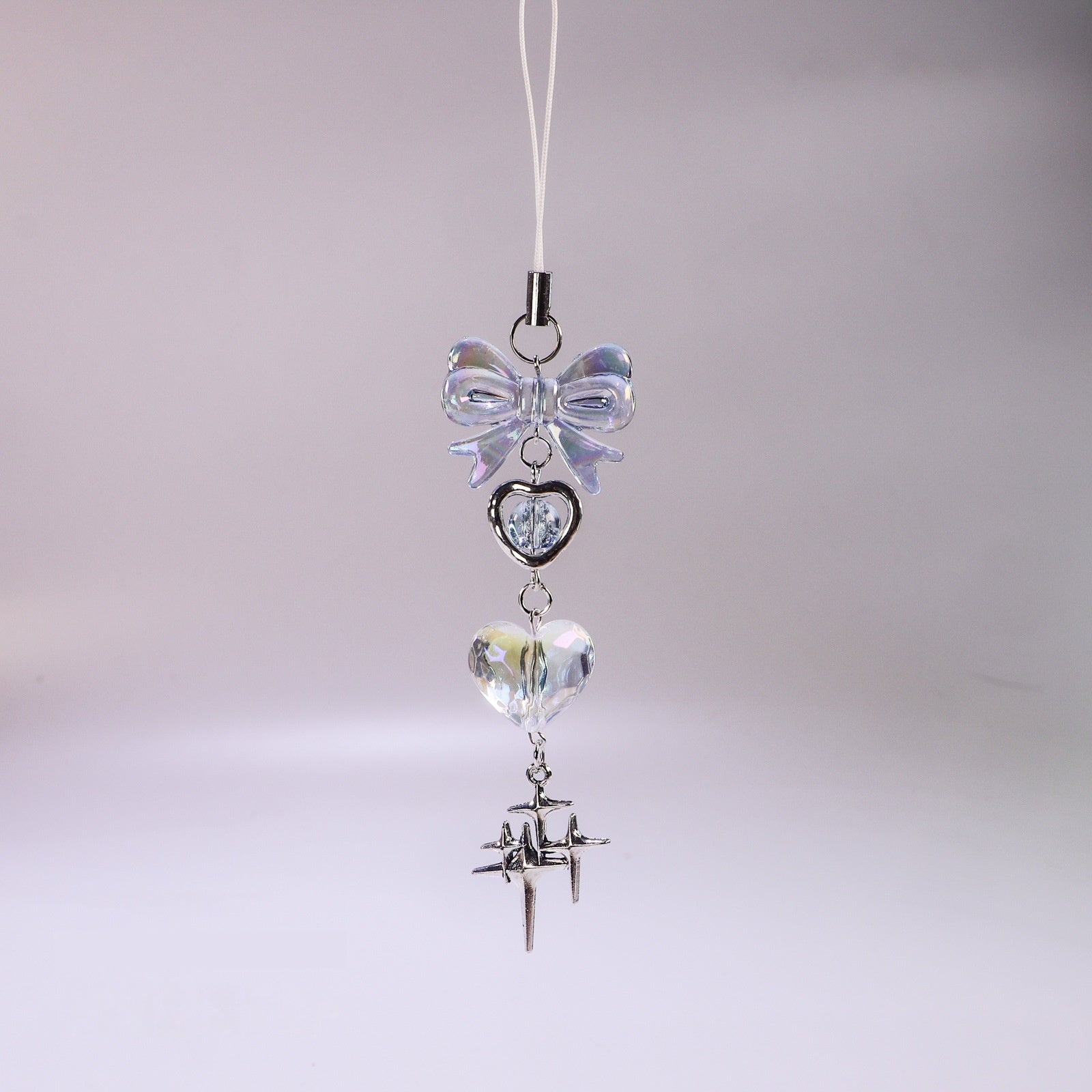 Ornements Cœur clair bleu perles