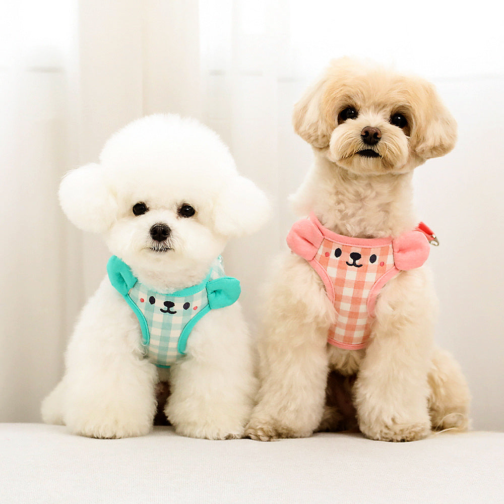 Vest-style dog chain harness walking leash