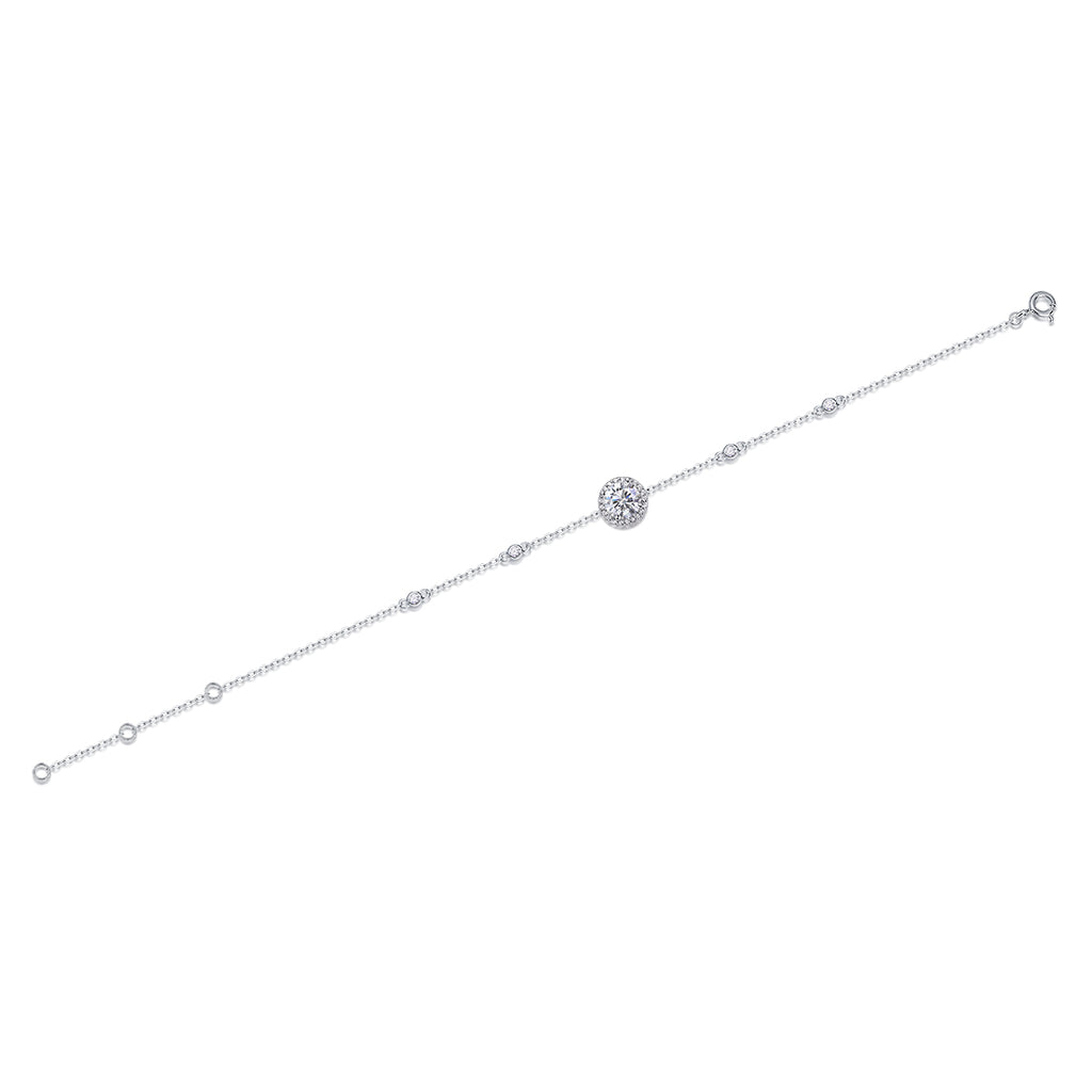 S925 Bracelet en argent 1,5g Moissanite