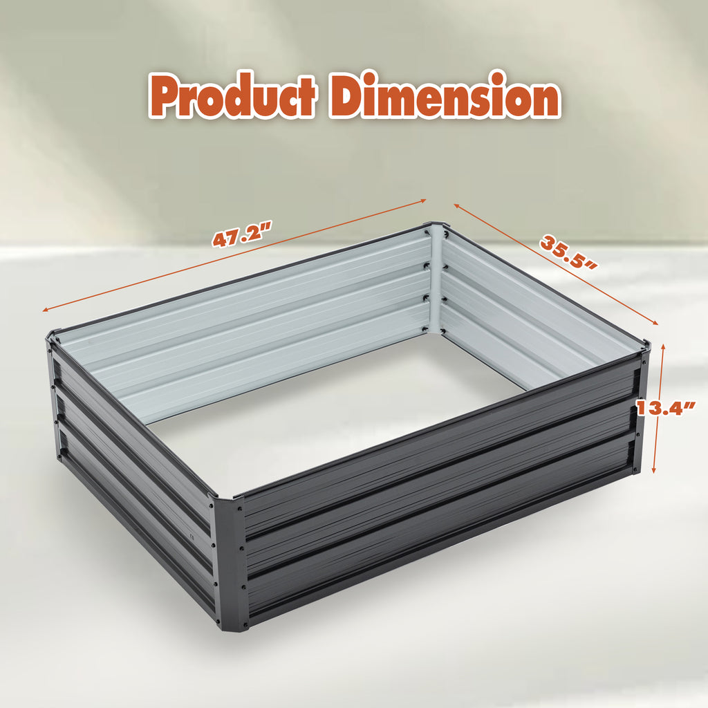 4x3x1ft Lit de jardin surélevé en métal