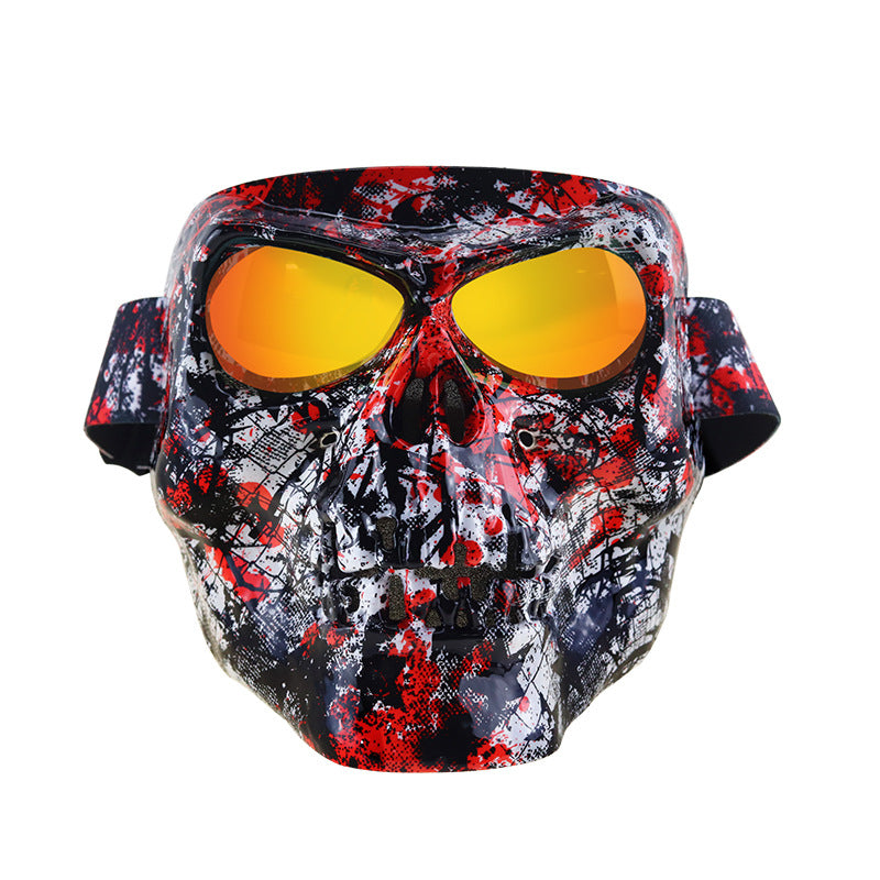 Crâne masque moto rider équipé de lunettes