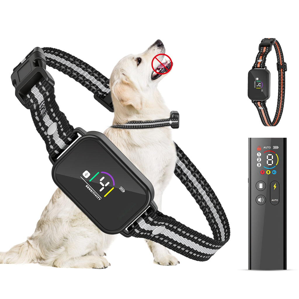 1Pc 2 en 1 chien Choc et collier de barque collier d'entraînement de chien avec télécommande rechargeable IP68 Wat