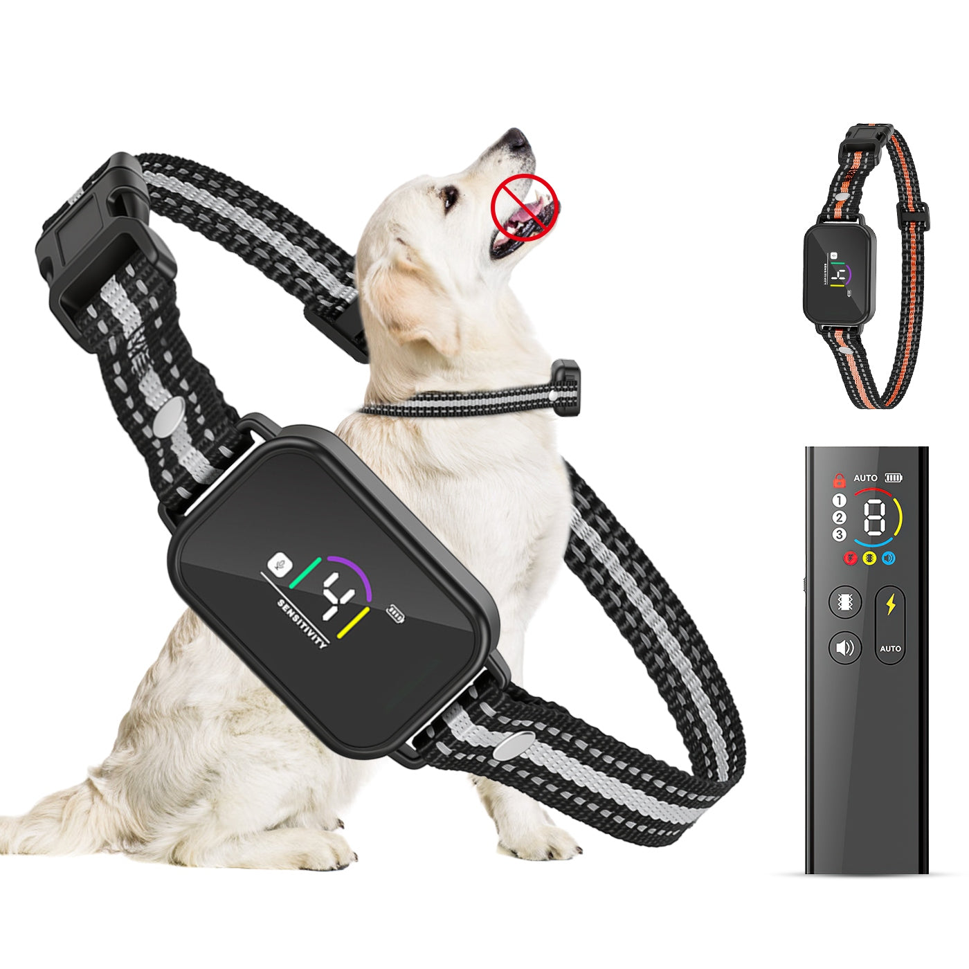 1Pc 2 en 1 chien Choc et collier de barque collier d'entraînement de chien avec télécommande rechargeable IP68 Wat