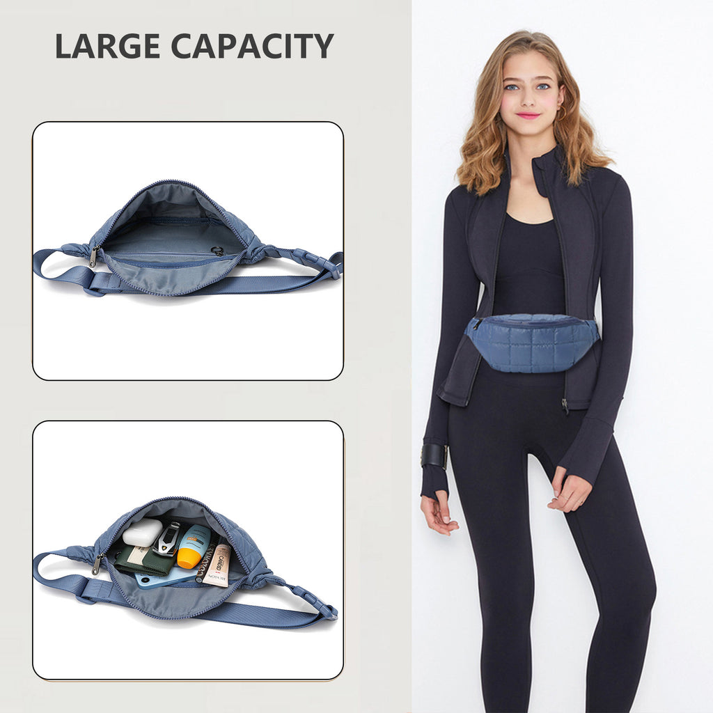 Sac de taille casual de couleur solide avec un motif diamanté