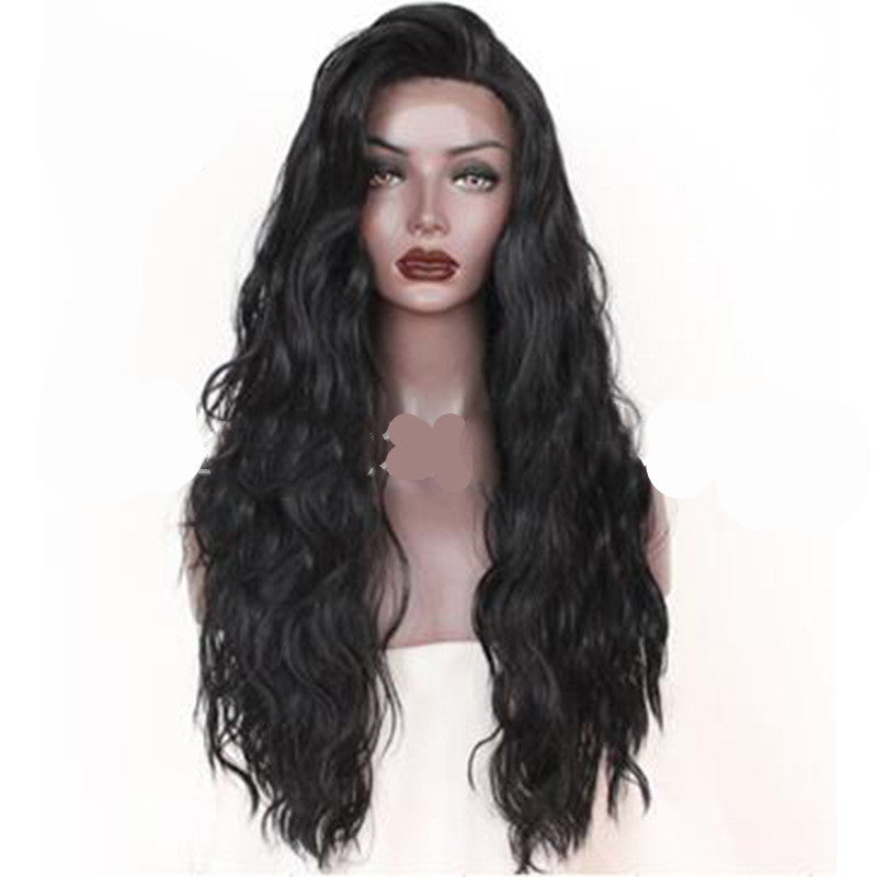 Long curly synthetic lace front wig