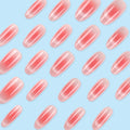 30 pièces d'ongles artificiels ovales courts avec mélange de couleur graduée rose et press-on Ac