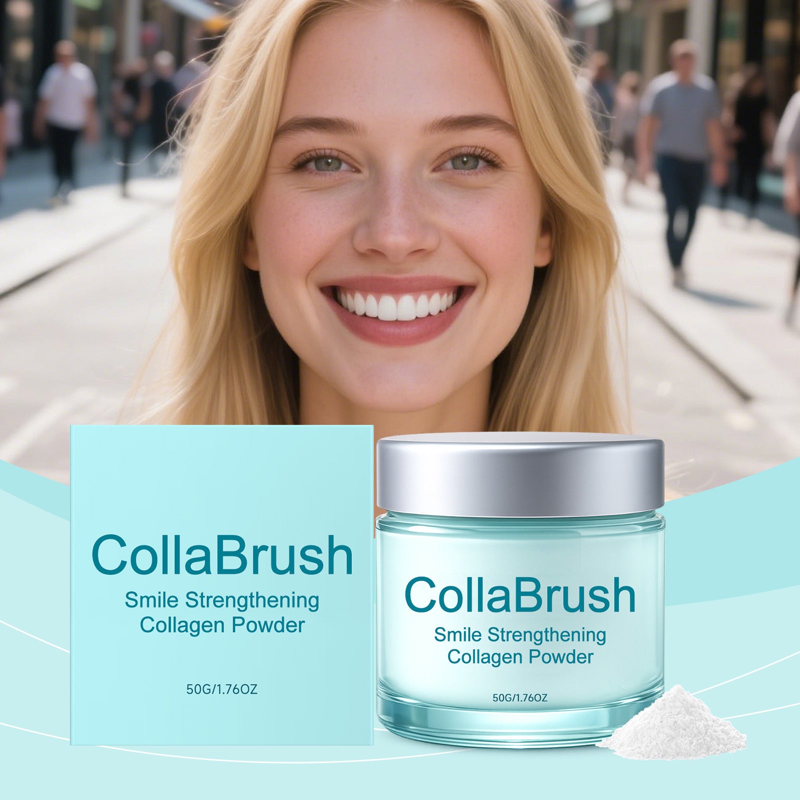 Collagène nettoyant poudre de dents douce et rafraîchissante poudre de dents qui adoucit et nettoie