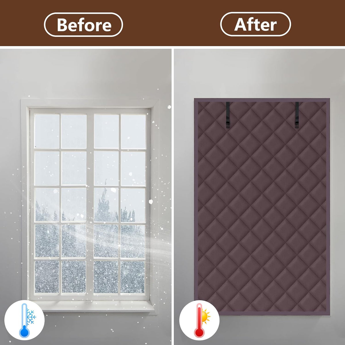 Magnetic Cotton Roll-Up Insulated Door Curtain