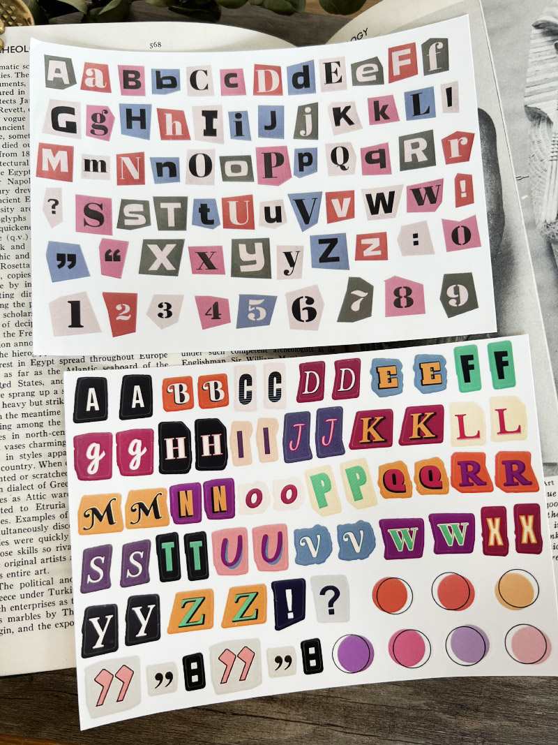 Stickers Anglais Lettres Et Nombres Symbole Etiquette Sticker Matière Décoration