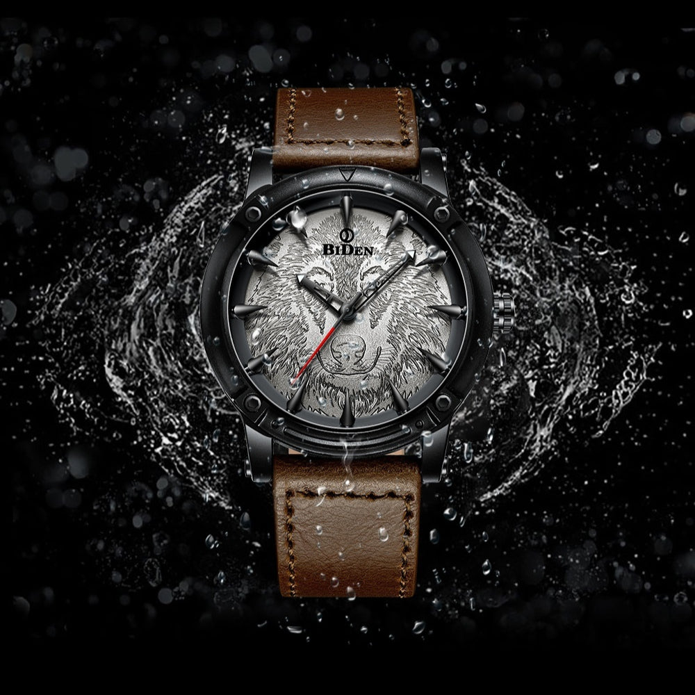 Montre Quartz de ceinture casual de couleur solide pour homme