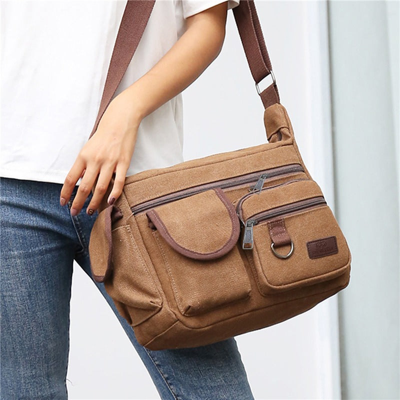 Sac en toile simple Sac à épaule pour corps croisés de grande capacité