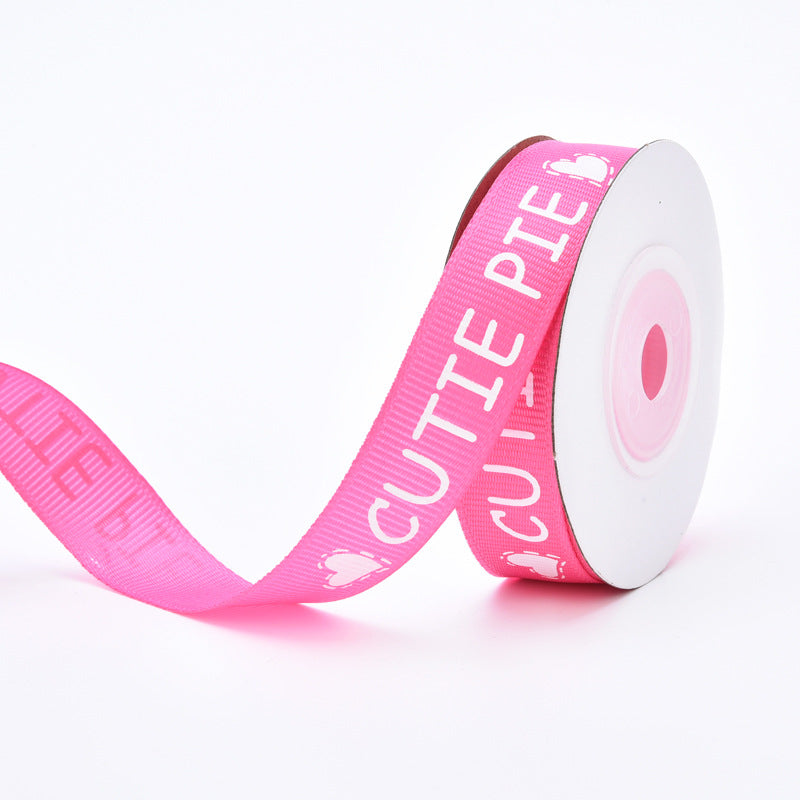 Emballage Ribbon Love Pattern Fleurs Ribbon Mariage Célébration Décoration Ribbon