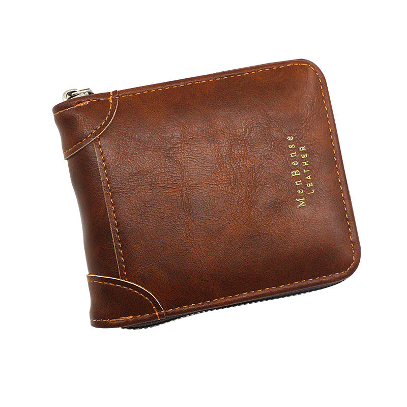 Portefeuille homme court Casual Zipper Pièce Purse