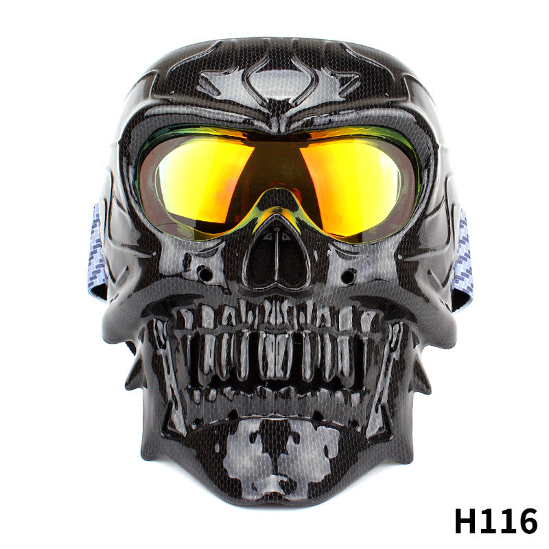 Masque visage Moto Masque coupe-vent Crâne Lunettes Homme