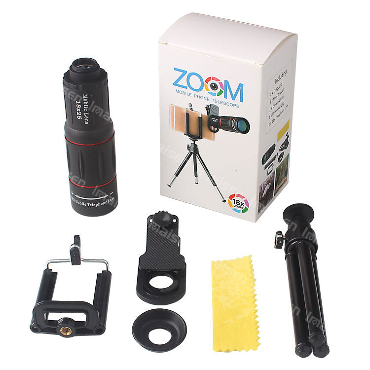 Compatible 18X Telescope Zoom Objectif mobile pourSamsung Smartphones Universal Clip Telefon Ca