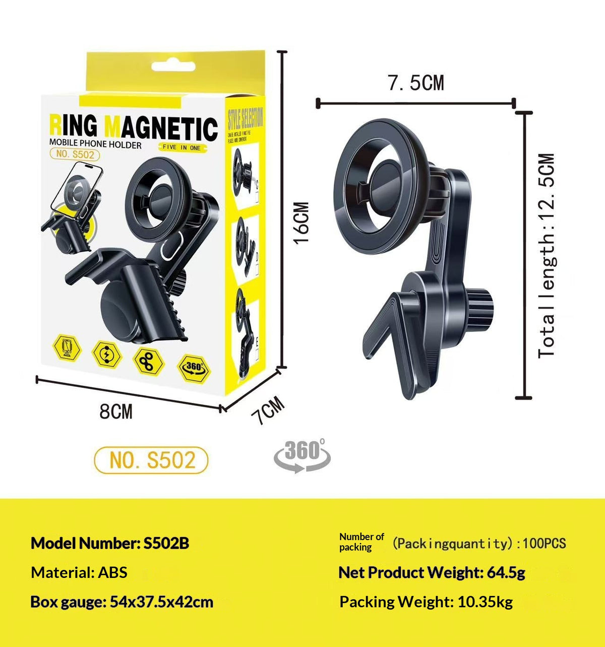 Support magnétique de téléphone de voiture