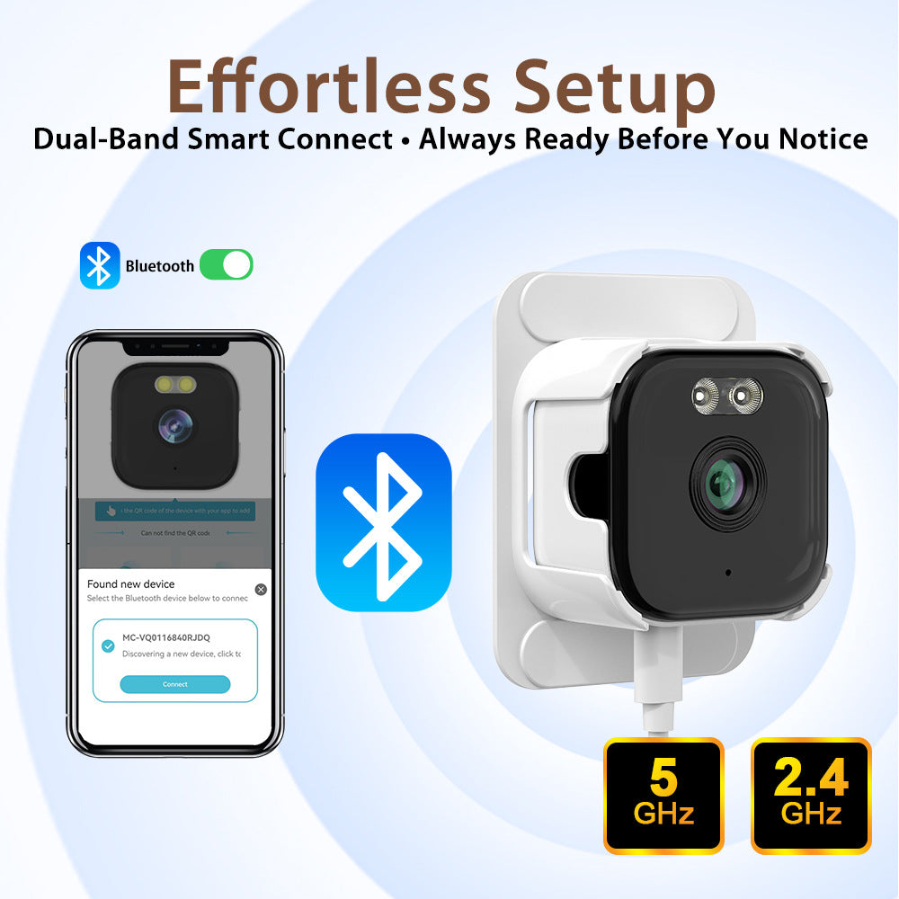 2K WiFi 5G Dual Band Black Light HD Wireless Indoor Window Surveillance Camera