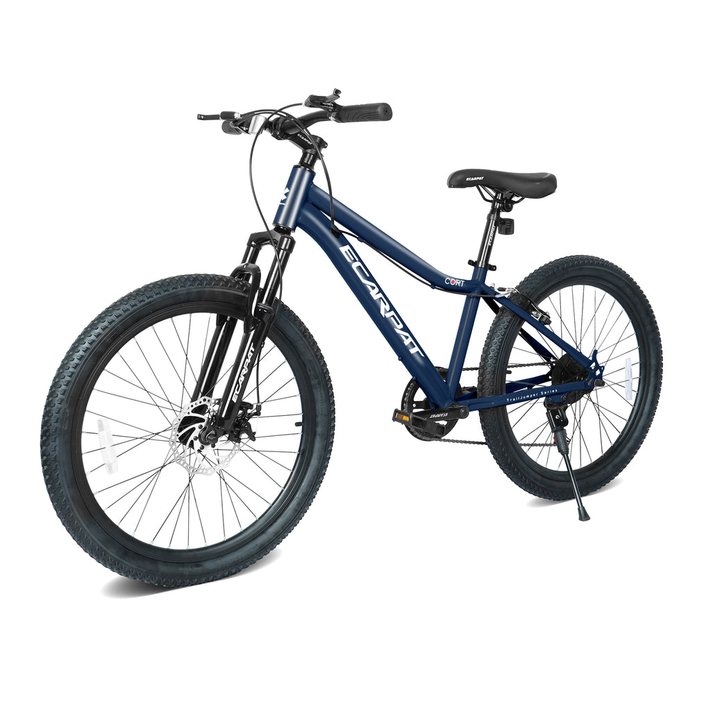 Vélo de montagne jeune 24 pouces avec 7 vitesses et suspension avant Cadre en acier durable