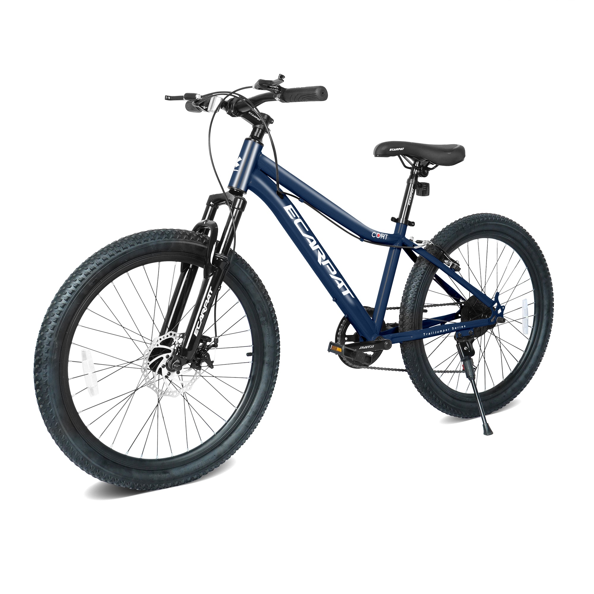 Vélo de montagne jeune 24 pouces avec 7 vitesses et suspension avant Cadre en acier durable