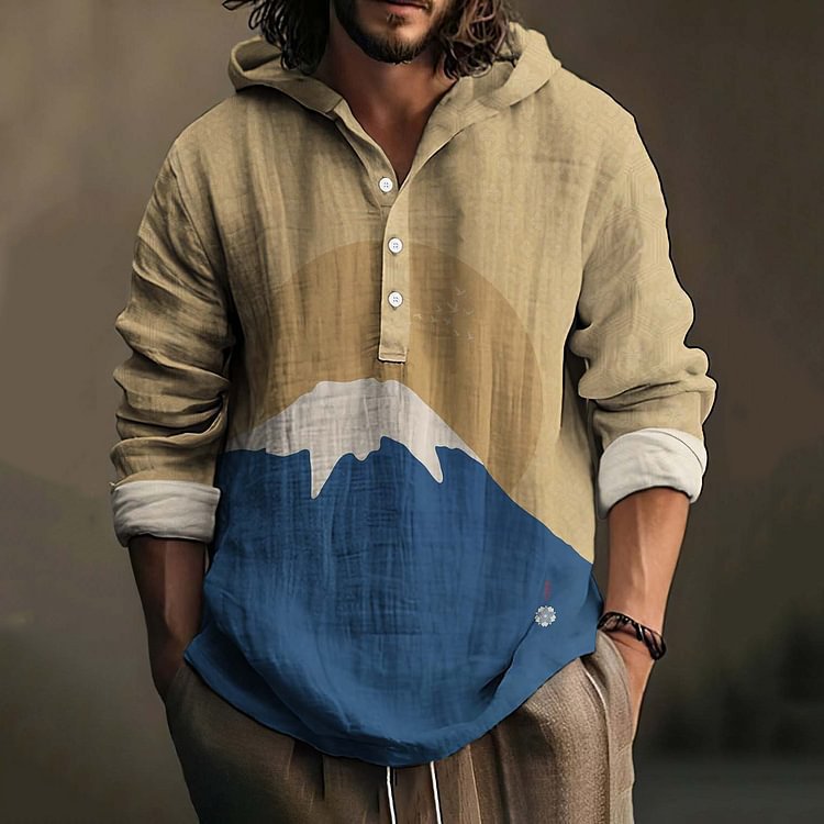 Pull à capuche avec boutons pour hommes