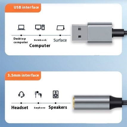 Adaptateur audio numérique de carte audio HIFI externe USB