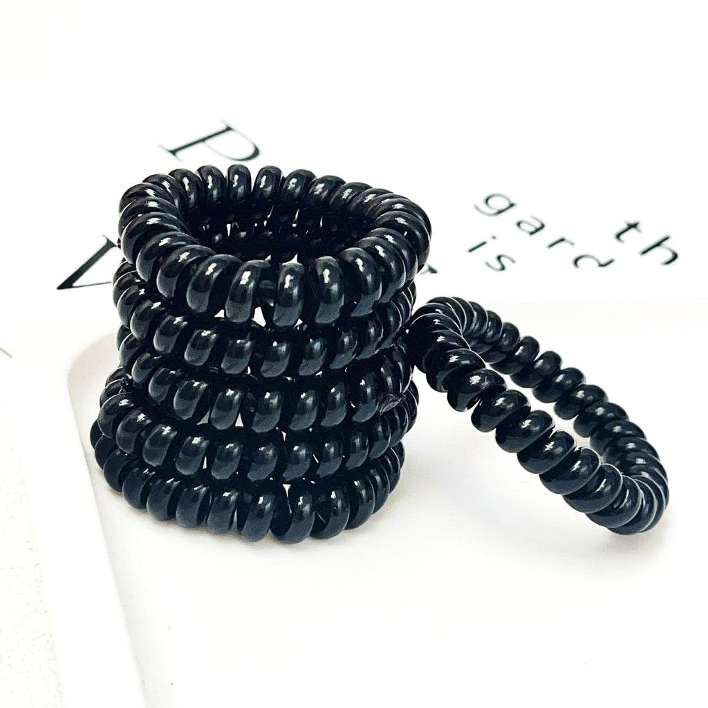 Cord de téléphone noir cravate pour cheveux pour femmes haute élasticité
