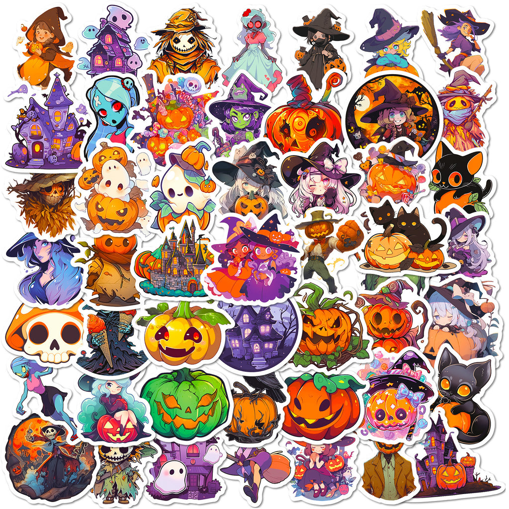 300 Stickers Ghost Graffiti Stickers Soupir de citrouille de dessin animé Halloween Décoration Sticke