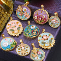 Pendentif de bricolage pour collier à clips universels avec peinture florale