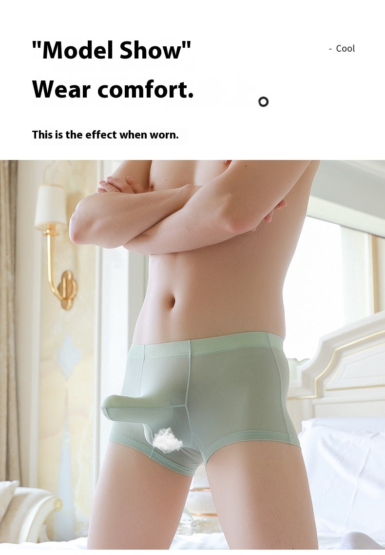 Sous-vêtements Hommes Bullet Separation Eléphant Nez Silk Masque de soie de glace rayé Couleur solide Hommes Zh