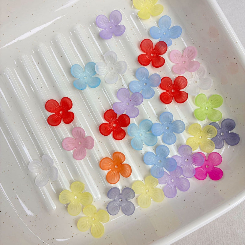 Matte 4-Petal Acrylique Bases de Blossom Translucide
