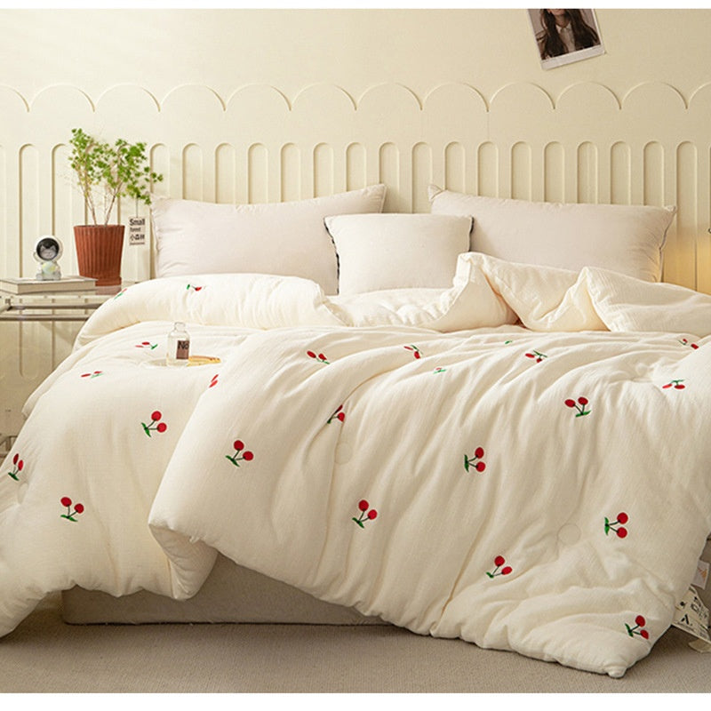 Double couche Gauze Soybean Fibre échauffante Quilt unique pour le printemps et l'automne