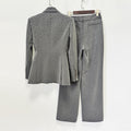 Pantalon à simple bouton en strass gradué tout-terrain et pantalon à long pied de taille haute