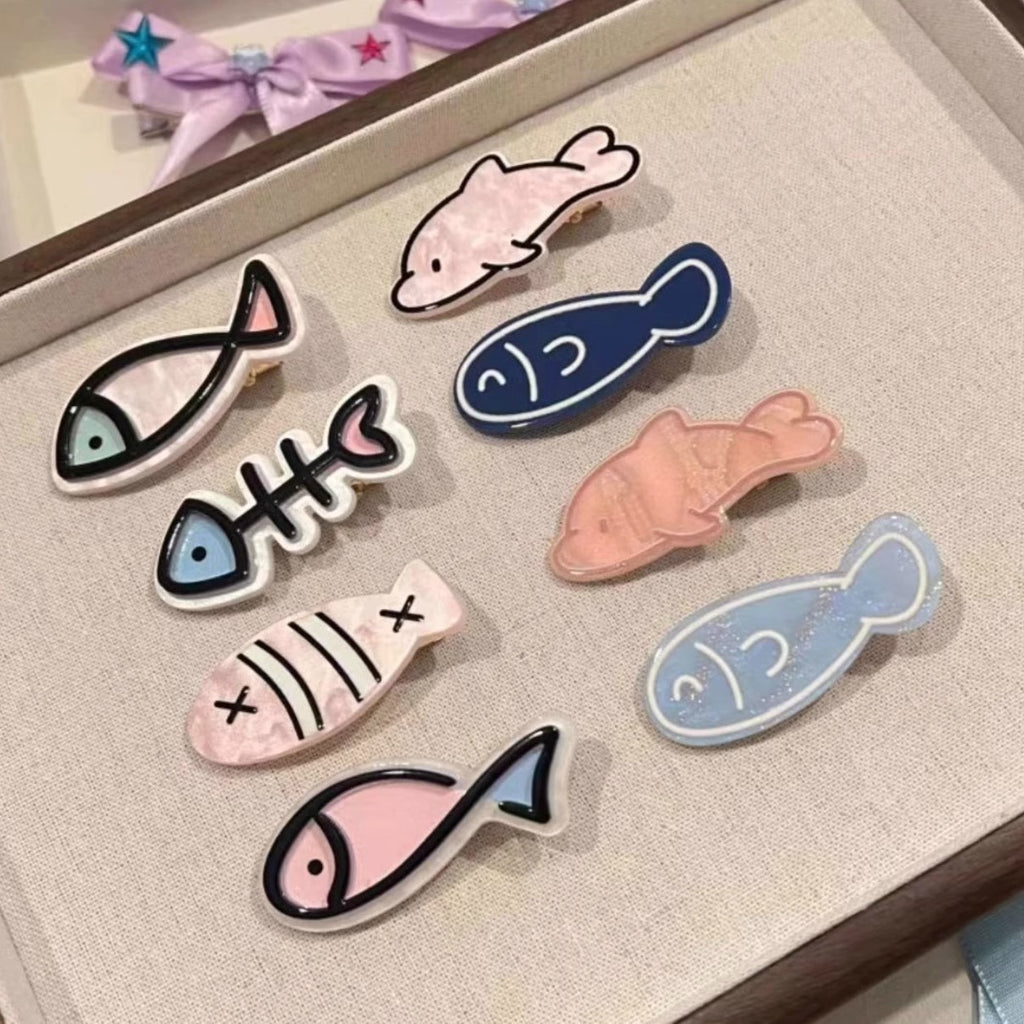 Mignon Barrettes de poisson Fishbone Hairpin Girl Bang Clip cheveux cassés