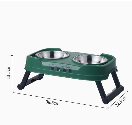 Bol d'alimentation en acier inoxydable pliable à double bol