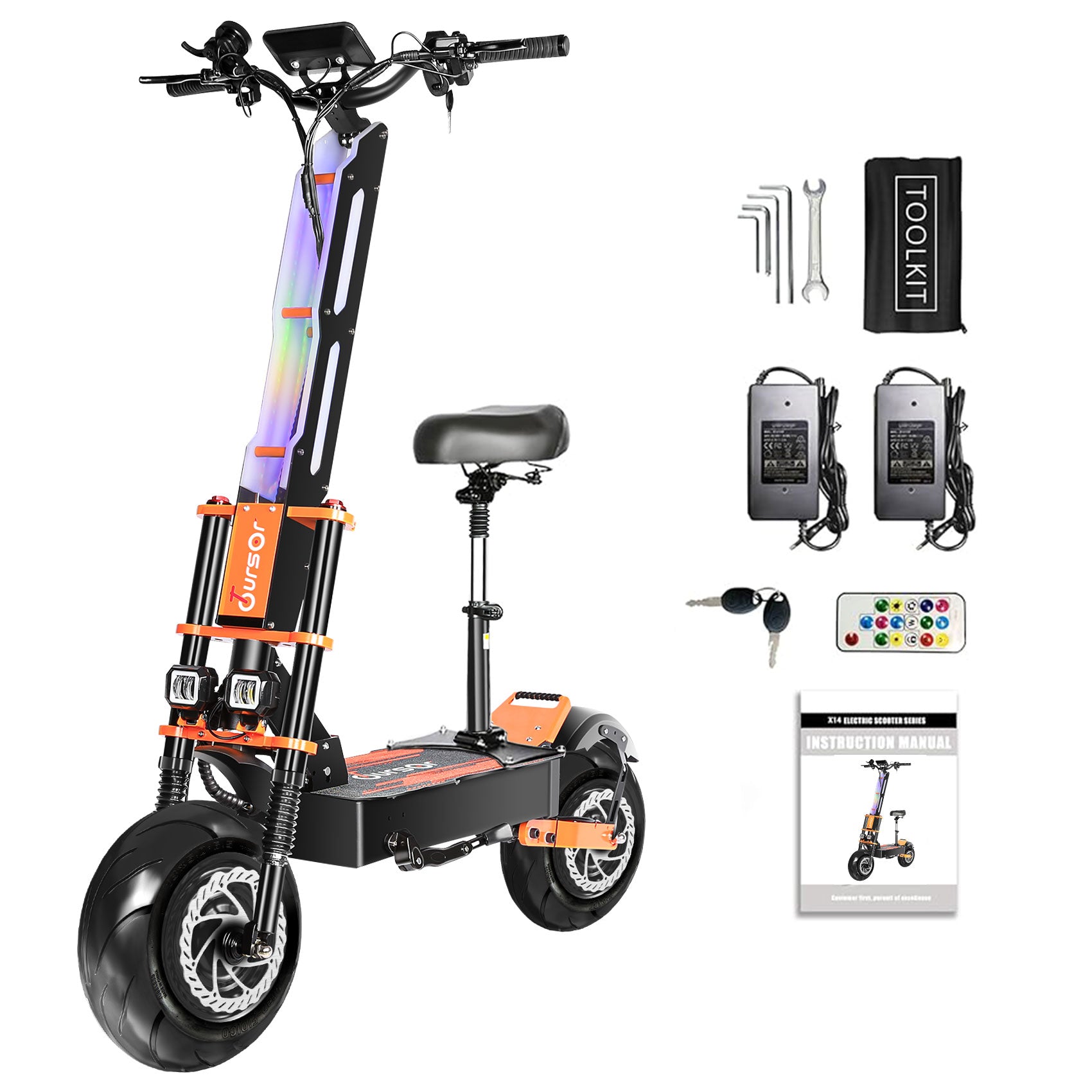 Scooter électrique de commutation X8 avec roues de 13 pouces et pneus sur route de 32 Mph