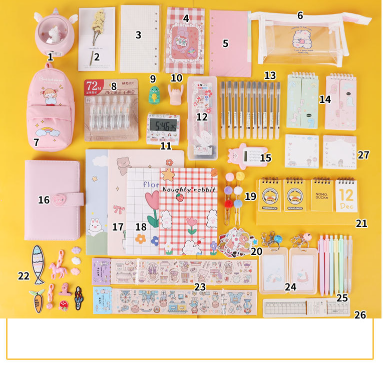 Set de papeterie combinaison sac cadeau fournitures d'apprentissage créatives