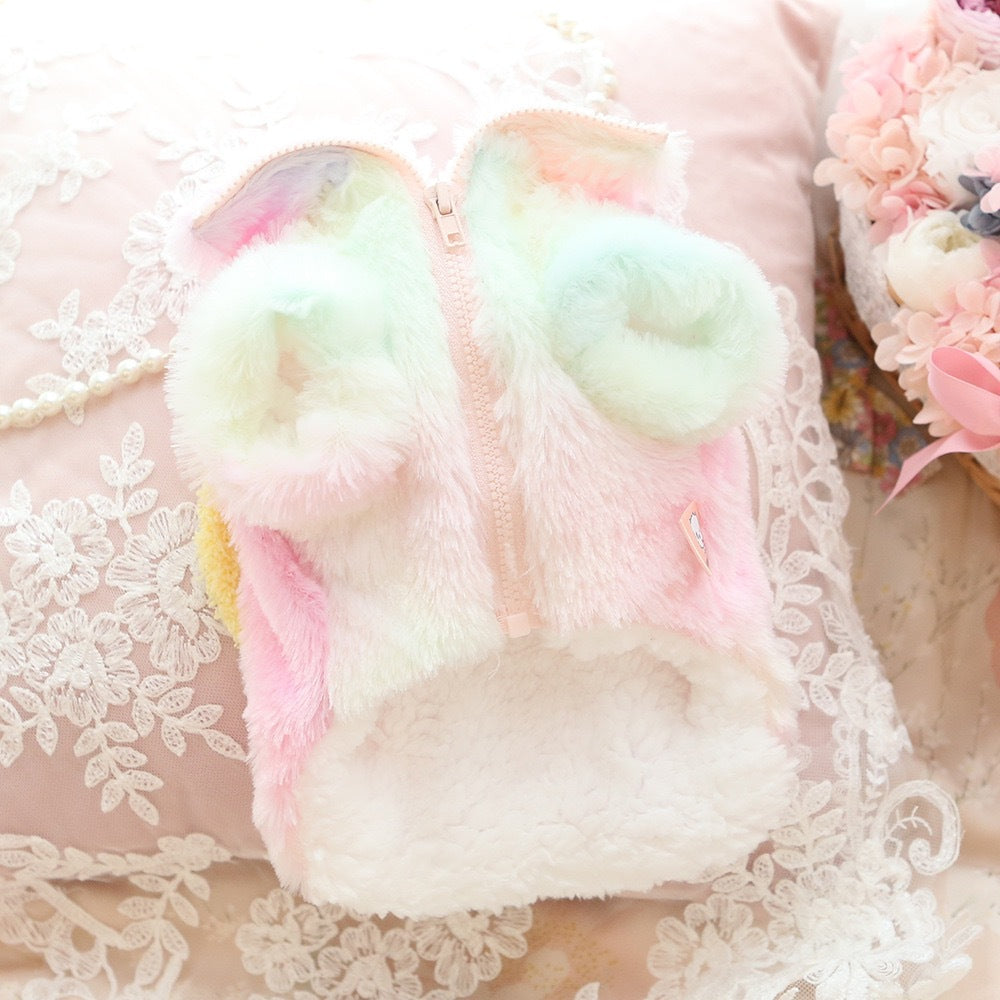 Manteau rembourré en coton à deux pattes en peluche de deux couches, doublée de molleton