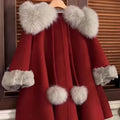 Manteau de laine de fourrure de renard d'hiver