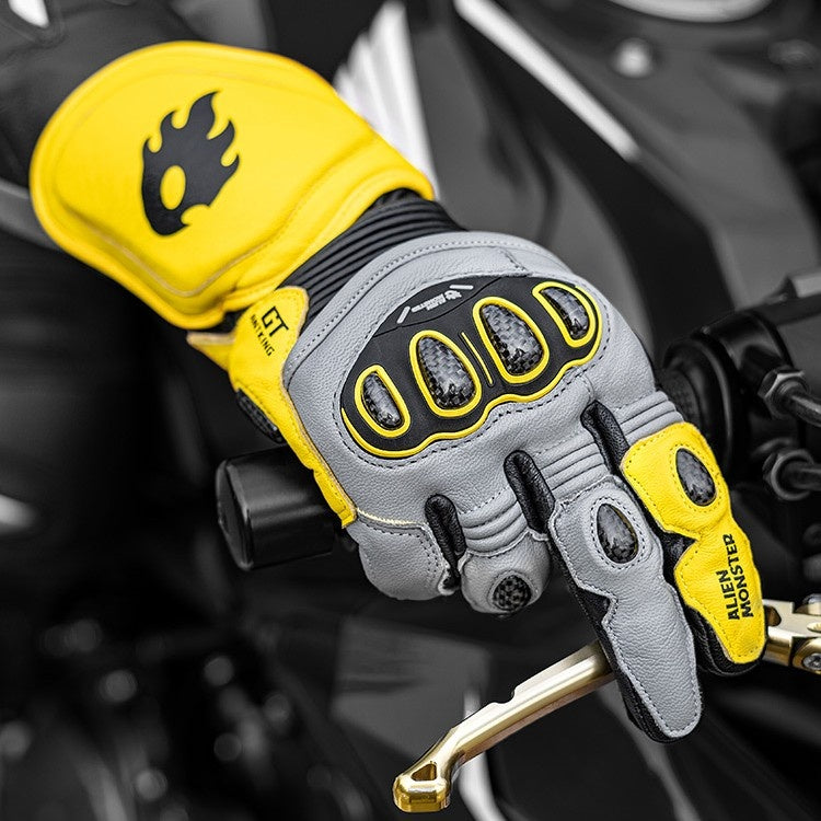 Gants en fibre de carbone longue piste de moto